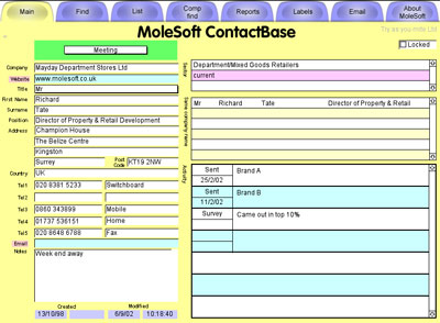 ContactBase screen