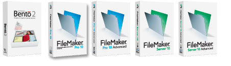 FileMaker Pro 10 Advanced, FileMaker Pro 10, FileMaker Server 10, FileMaker Server 10 Advanced, Bento